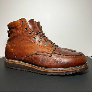 Mens LL BEAN Brown Leather Lace Up Boots / Size 14 Medium